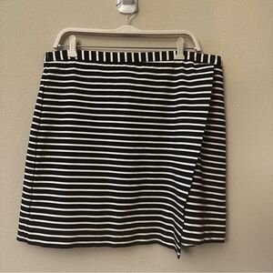 Ann Taylor Black and White Striped Mini Skirt